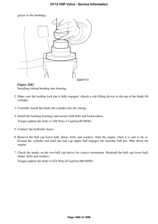 Volvo G710 VHP Motor Grader Repair Service Manual - Image 3