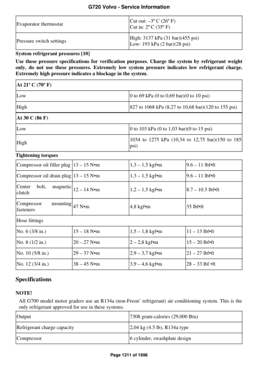 Volvo G720 Motor Grader Repair Service Manual - Image 2