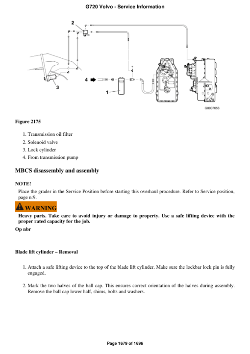 Volvo G720 Motor Grader Repair Service Manual - Image 3