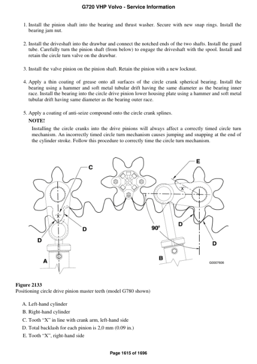 Volvo G720 VHP Motor Grader Repair Service Manual - Image 2