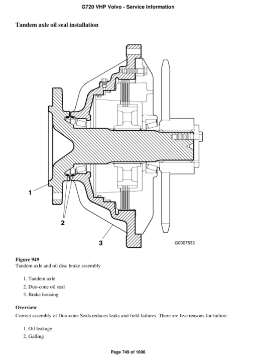 Volvo G720 VHP Motor Grader Repair Service Manual - Image 3