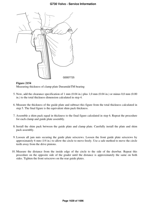 Volvo G730 Motor Grader Repair Service Manual - Image 3