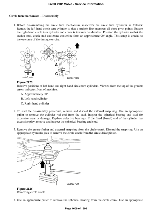 Volvo G730 VHP Motor Grader Repair Service Manual - Image 3