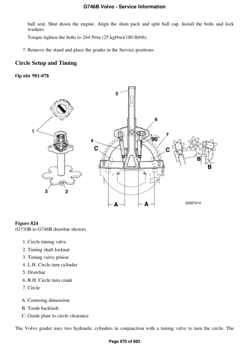 Volvo G746B Motor Grader Repair Service Manual - Image 5