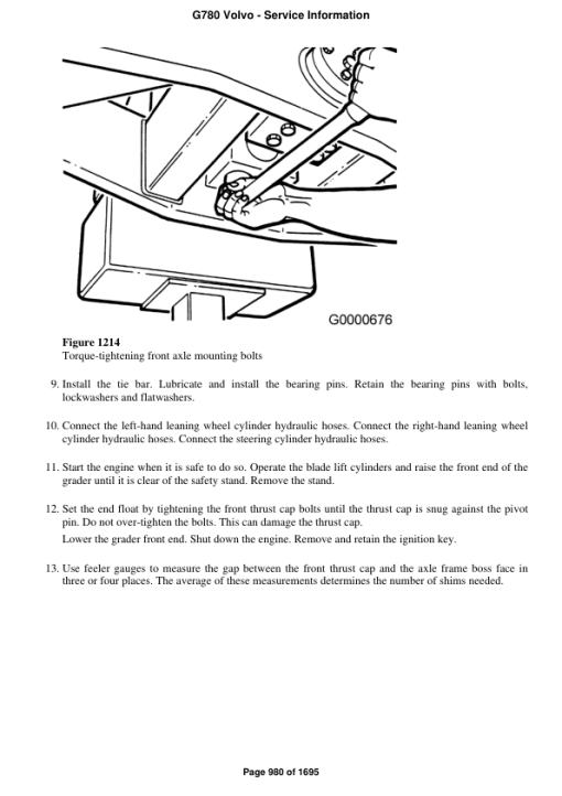 Volvo G780 Motor Grader Repair Service Manual - Image 5