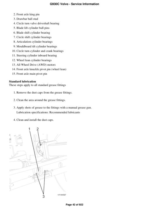 Volvo G930C Motor Grader Repair Service Manual - Image 3