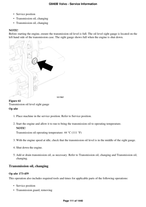 Volvo G940B Motor Grader Repair Service Manual - Image 2