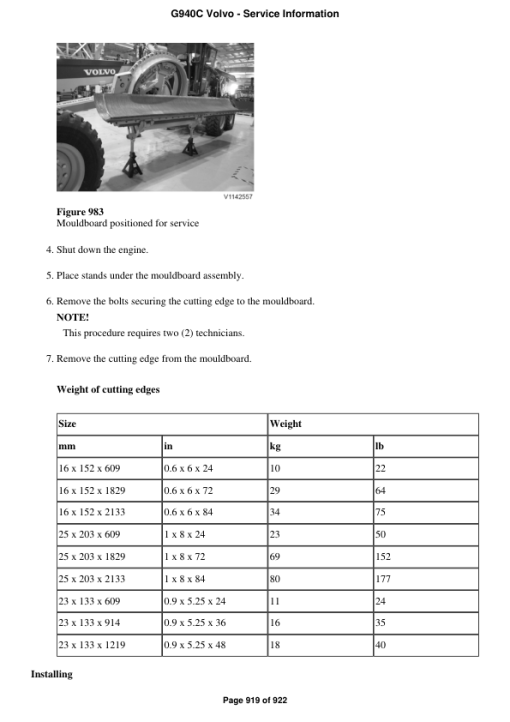 Volvo G940C Motor Grader Repair Service Manual - Image 5