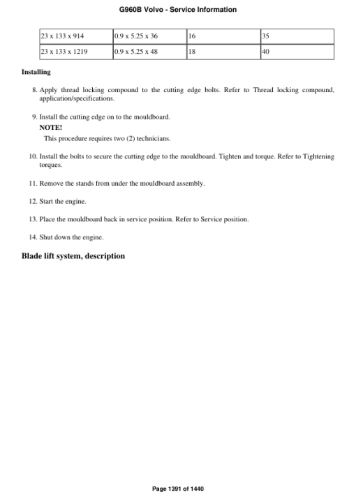 Volvo G960B Motor Grader Repair Service Manual - Image 2