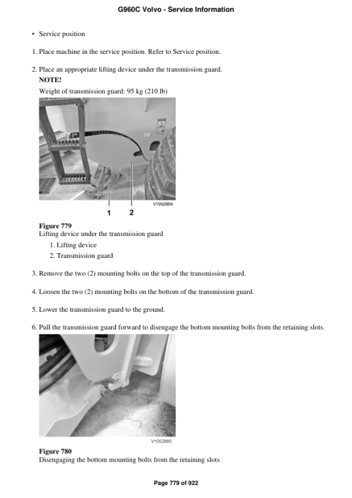 Volvo G960C Motor Grader Repair Service Manual - Image 5