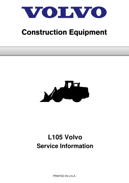 Volvo L105 Wheel Loader Repair Service Manual