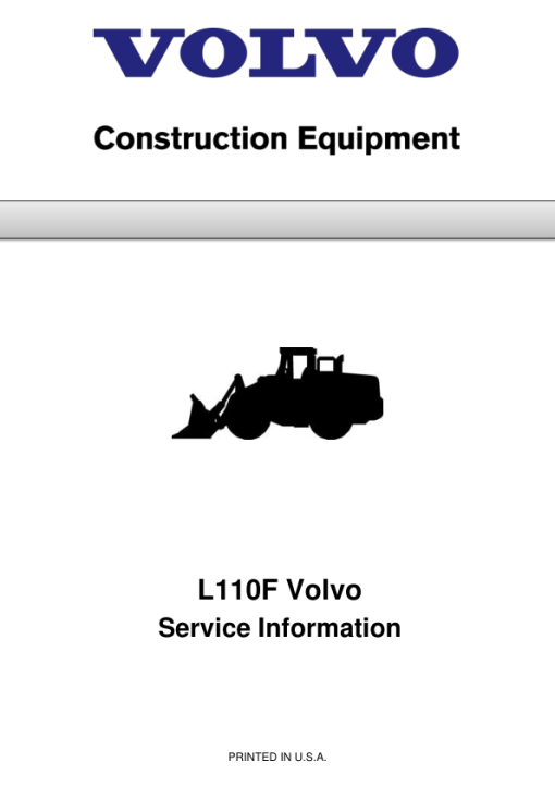 Volvo L110F Wheel Loader Repair Service Manual