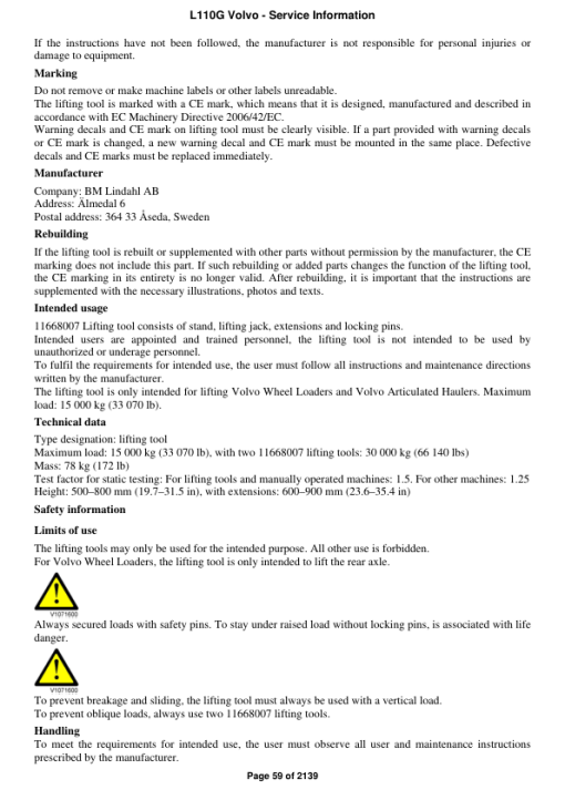 Volvo L110G Wheel Loader Repair Service Manual - Image 4