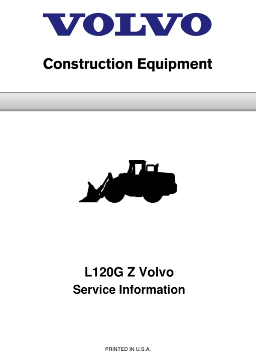 Volvo L120G Z Wheel Loader Repair Service Manual