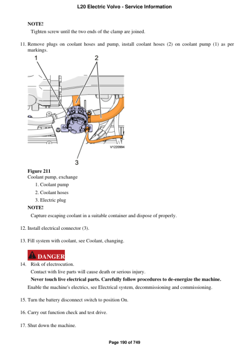 Volvo L20 Electric Compact Wheel Loader Repair Service Manual - Image 3