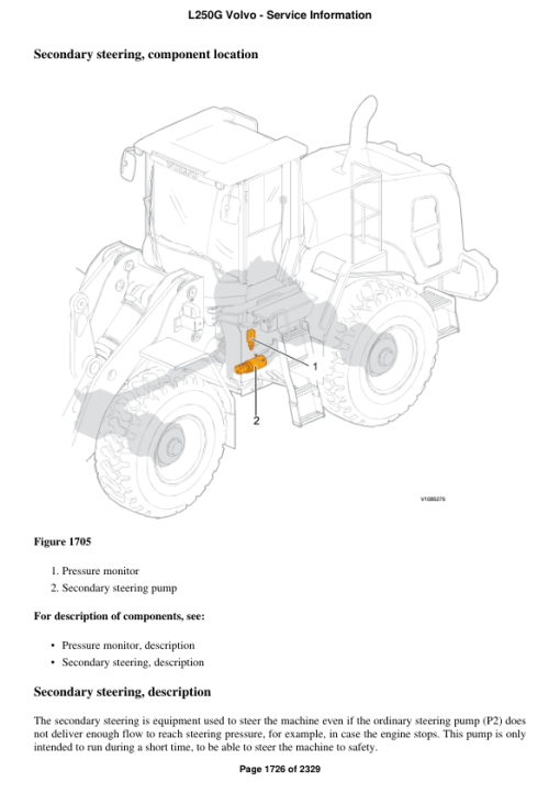 Volvo L250G Wheel Loader Repair Service Manual - Image 2