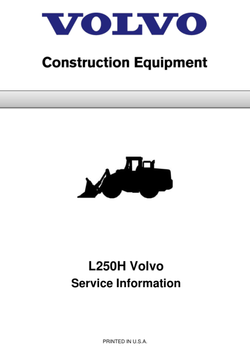 Volvo L250H Wheel Loader Repair Service Manual