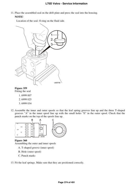 Volvo L70D Wheel Loader Repair Service Manual - Image 4