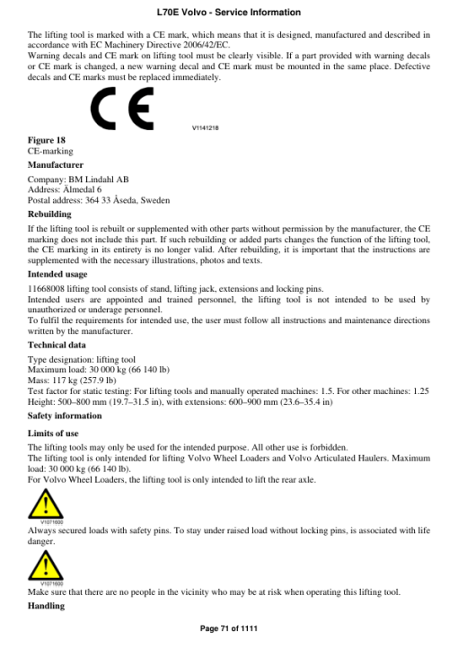 Volvo L70E Wheel Loader Repair Service Manual - Image 4