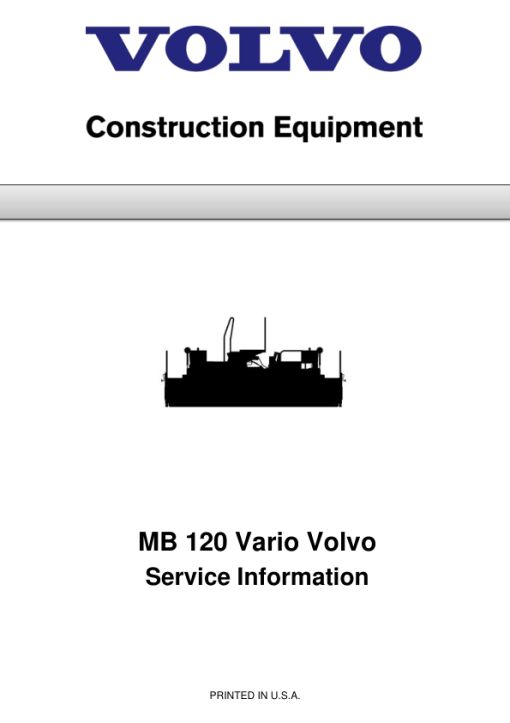 Volvo MB 120 Vario Screeds Repair Service Manual