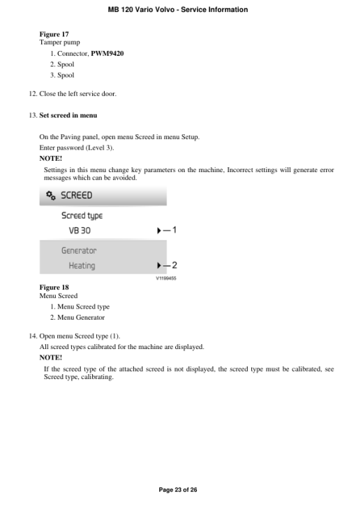Volvo MB 120 Vario Screeds Repair Service Manual - Image 2