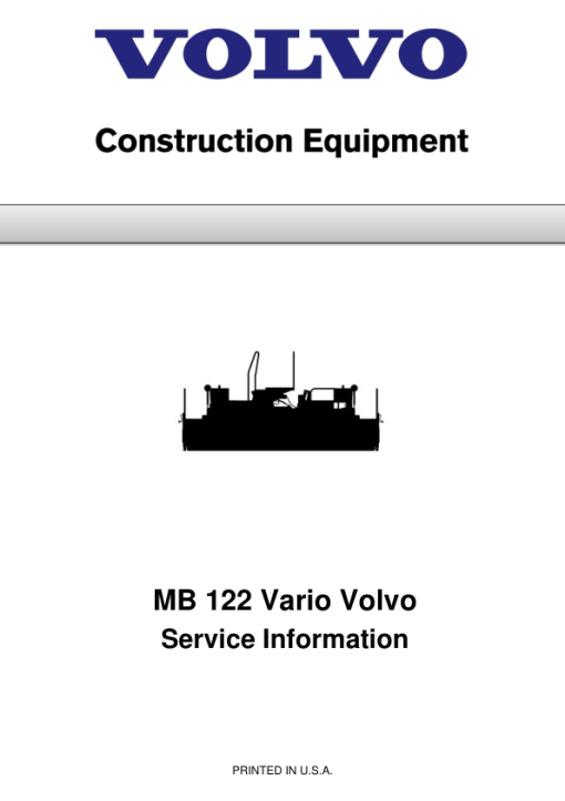 Volvo MB 122 Vario Screeds Repair Service Manual