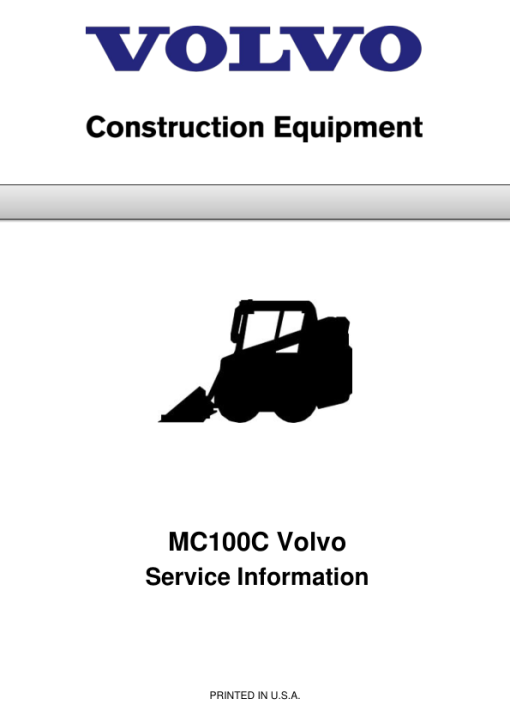 Volvo MC100C Skid Steer Loader Repair Service Manual