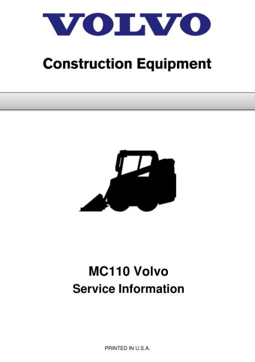 Volvo MC110 Skid Steer Loader Repair Service Manual