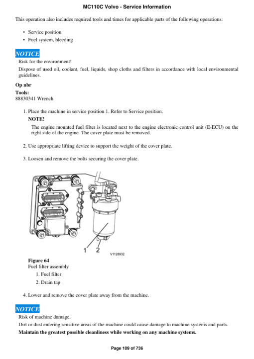 Volvo MC110C Skid Steer Loader Repair Service Manual - Image 2