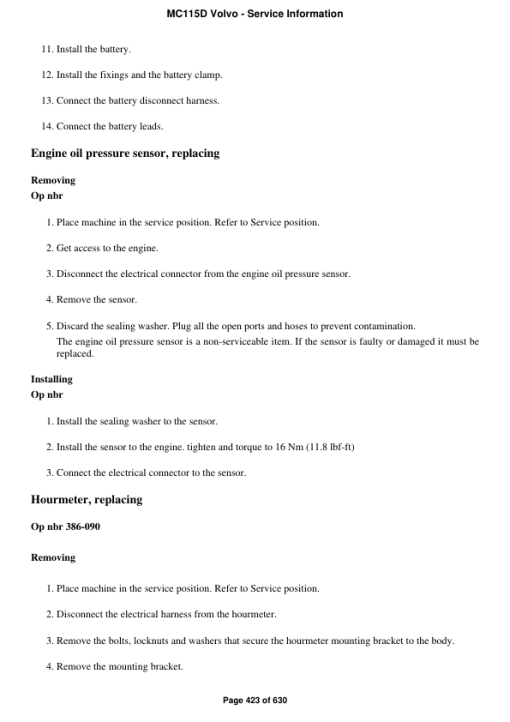 Volvo MC115D Skid Steer Loader Repair Service Manual - Image 3