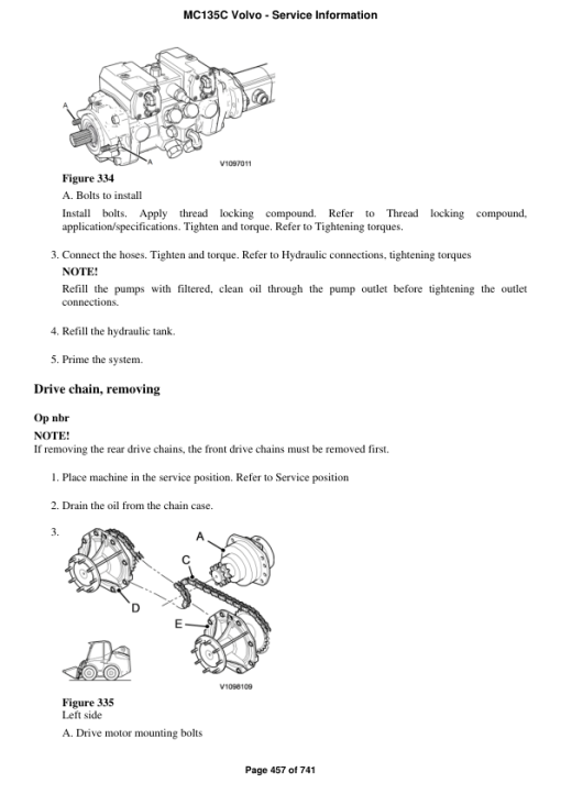 Volvo MC135C Skid Steer Loader Repair Service Manual - Image 2