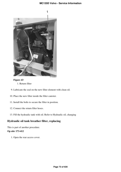 Volvo MC135D Skid Steer Loader Repair Service Manual - Image 4