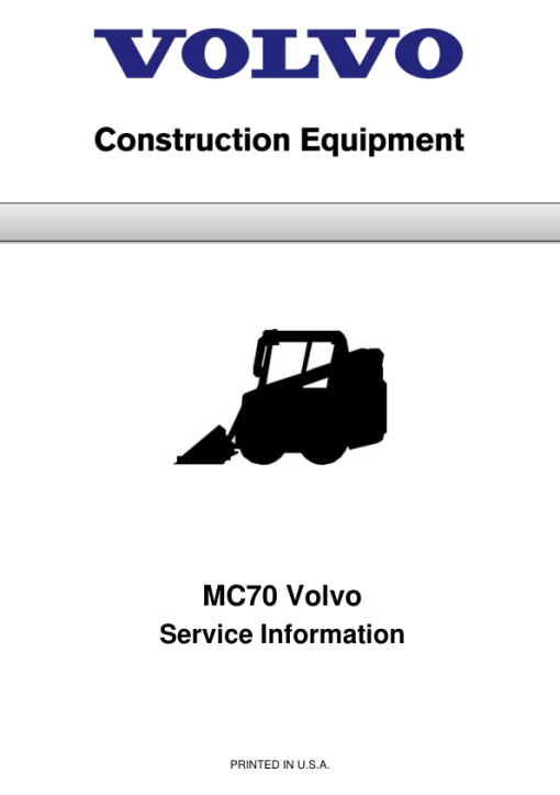 Volvo MC70 Skid Steer Loader Repair Service Manual