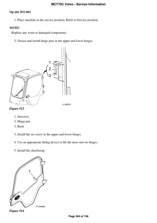 Volvo MCT70C Skid Steer Loader Repair Service Manual - Image 4