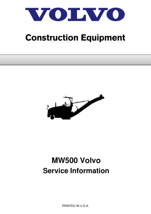 Volvo MW500 Miling Equipment Repair Service Manual