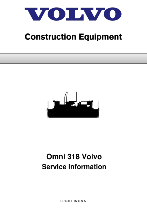 Volvo Omni 318 Screeds Repair Service Manual