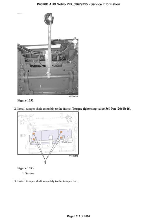 Volvo P4370D ABG Pavers Repair Service Manual - Image 2