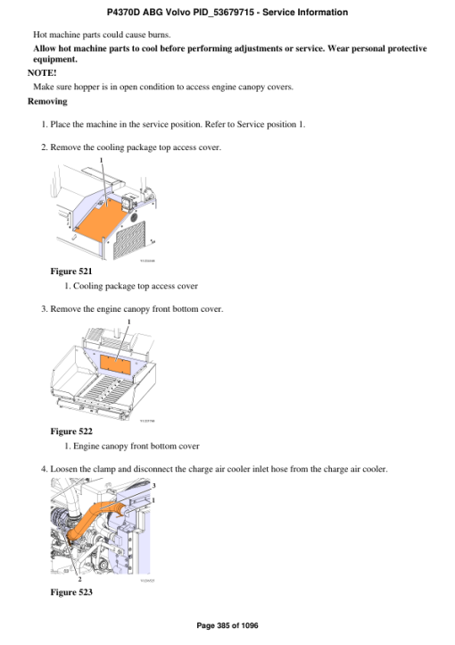 Volvo P4370D ABG Pavers Repair Service Manual - Image 4