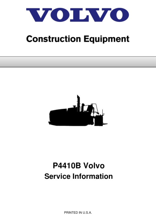 Volvo P4410B Pavers Repair Service Manual