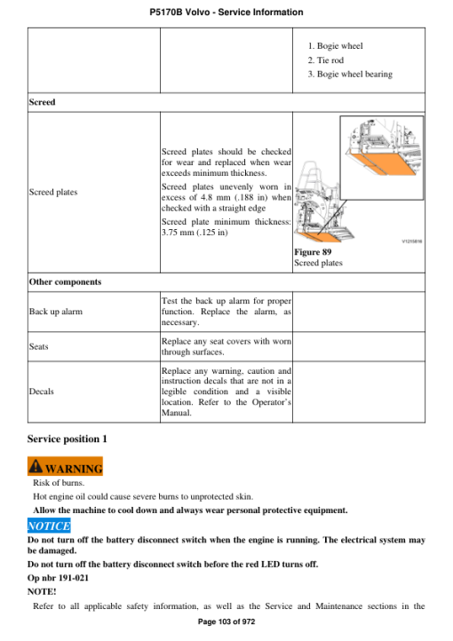 Volvo P5170B Pavers Repair Service Manual - Image 2