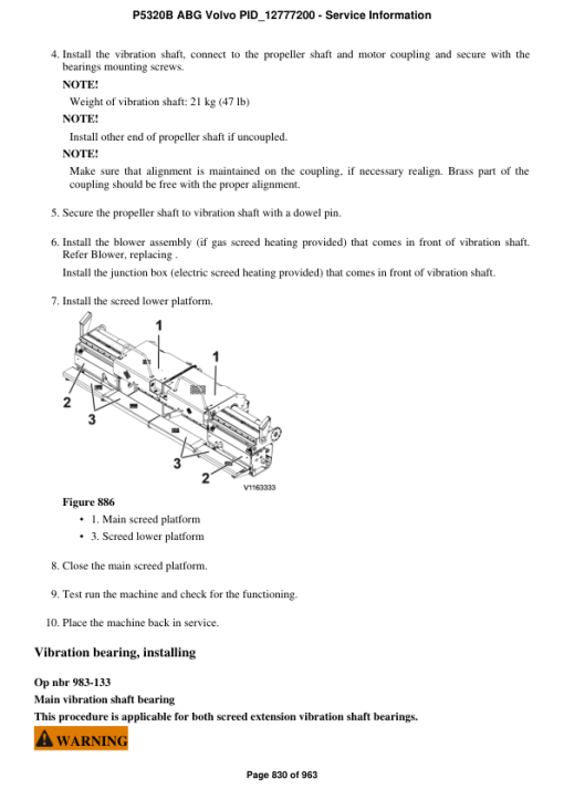 Volvo P5320B ABG Pavers Repair Service Manual - Image 5