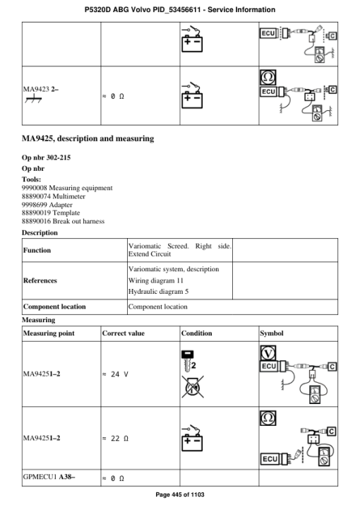 Volvo P5320D ABG Pavers Repair Service Manual - Image 3