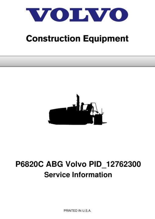 Volvo P6820C ABG Pavers Repair Service Manual