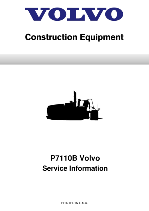 Volvo P7110B Pavers Repair Service Manual