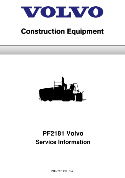 Volvo PF2181 Pipelayer Repair Service Manual