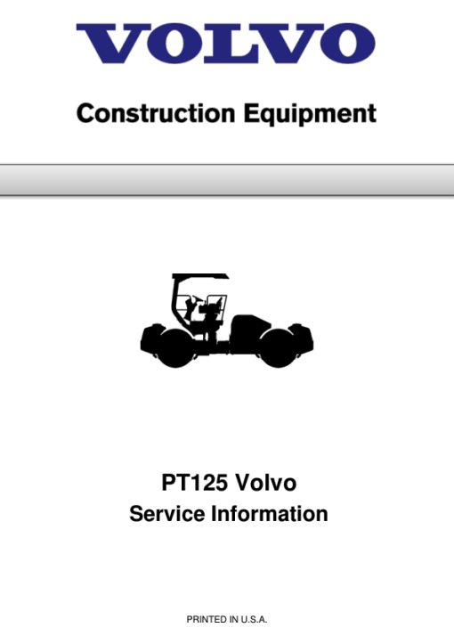 Volvo PT125 Asphalt Compactors Repair Service Manual