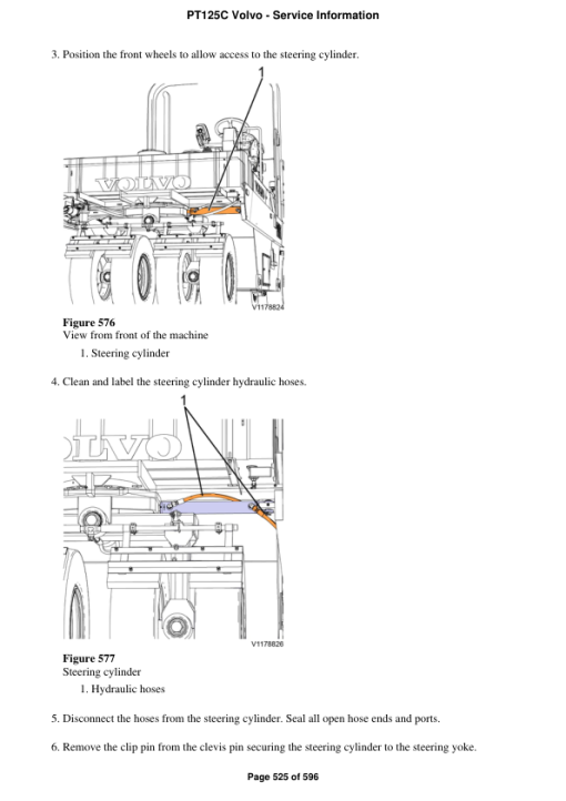 Volvo PT125C Asphalt Compactors Repair Service Manual - Image 5