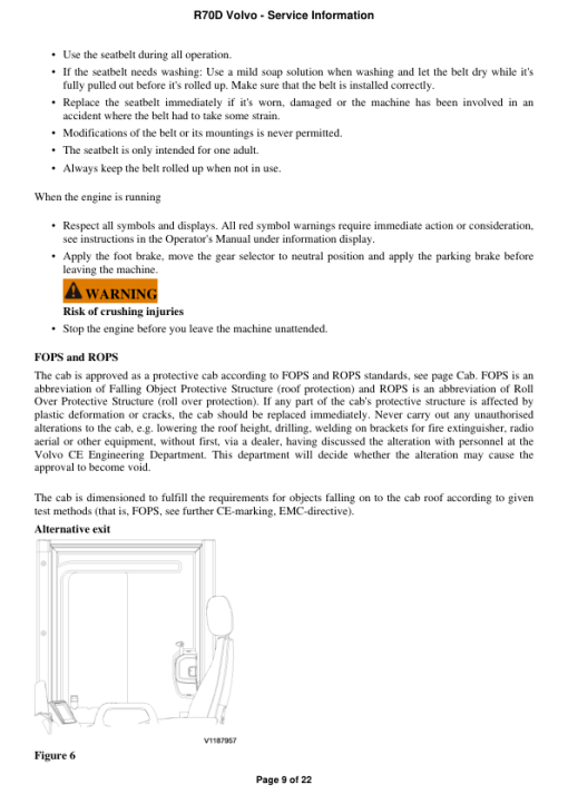 Volvo R70D Rigid Hauler Repair Service Manual - Image 4