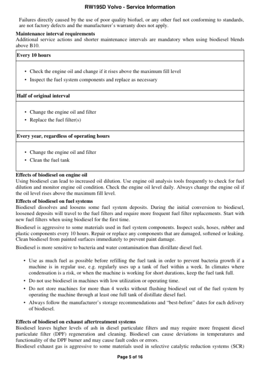 Volvo RW195D Road Widener Repair Service Manual - Image 3