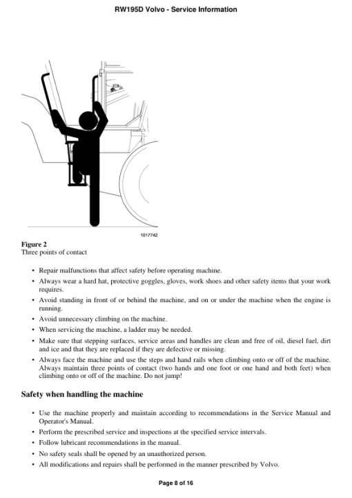 Volvo RW195D Road Widener Repair Service Manual - Image 4